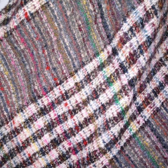 Wander Agio Women's Winter Scarf Triangle Shawl Stripe Multicolor Plaid - Picture 3 of 3